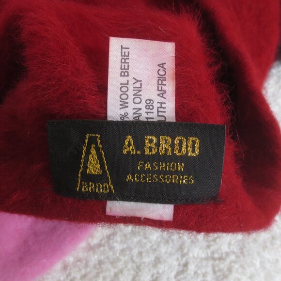 A. Brod Hats Lot of 3 Berets Black Pink Wine Vintage Angora Wool Blend Caps OSM main image 5
